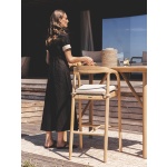 Tulum Teak Bar Chair in Natura | Hertex - Image 3